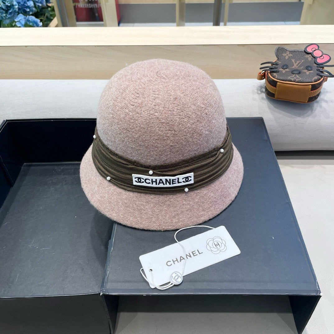CHANEL BUCKET HAT IN ROSY BROWN WOOL BLEND 426248