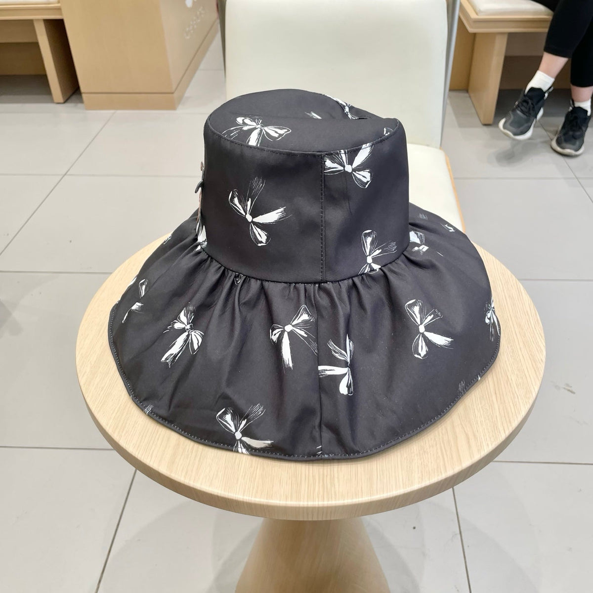 CELINE 25S BUCKET BOW HAT 733402 IN BLACK