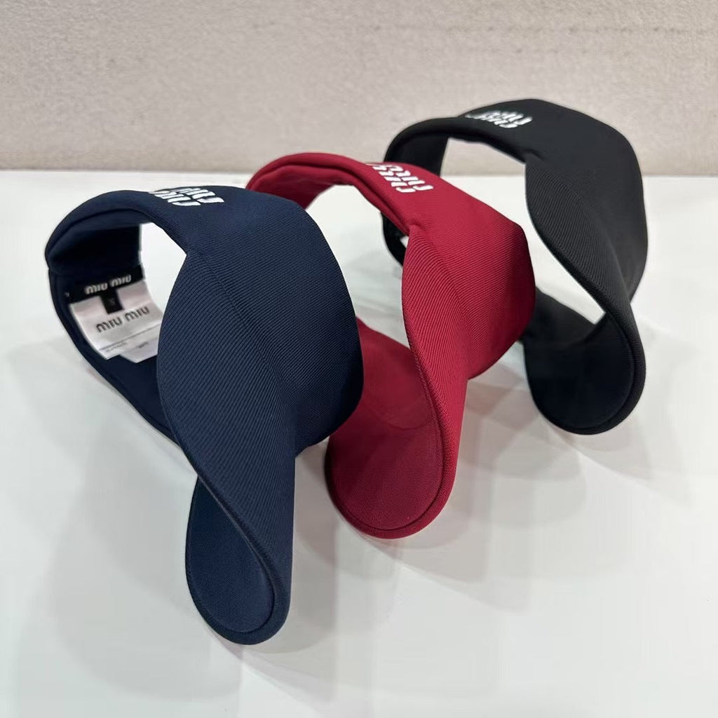 MIU MIU MM VISOR CAP FABRIC LOGO EMBROIDERY