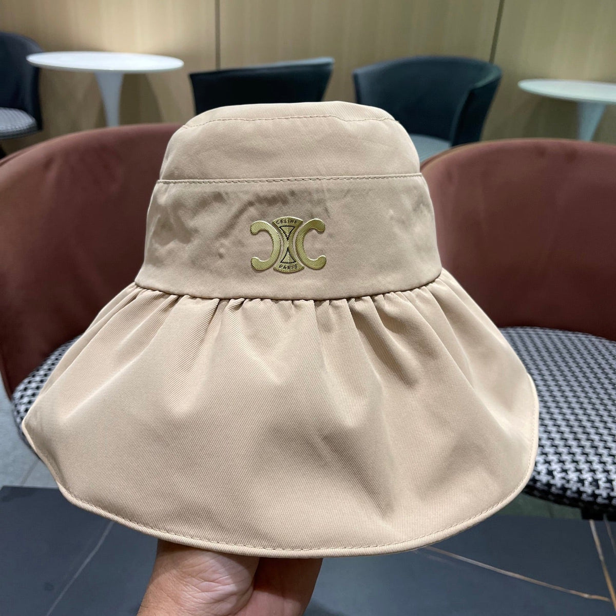 CELINE 25S BUCKET HAT 734982 IN BEIGE