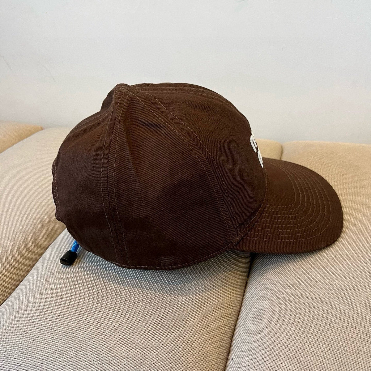 MIU MIU MM BASEBALL CAP IN BROWN KHAKI FABRIC STYLE 6