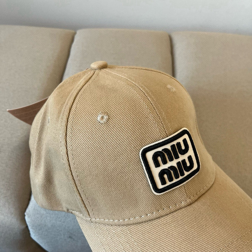 MIU MIU MM BASEBALL CAP IN BEIGE KHAKI FABRIC STYLE 3